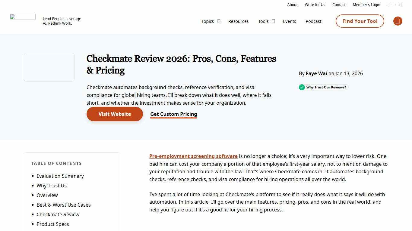 Checkmate Review 2026: Pros, Cons, Features & Pricing